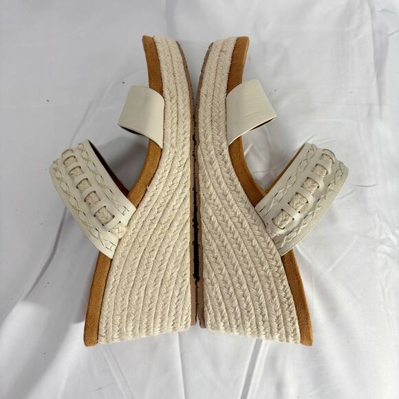Zodiac Poppy Platform Espadrille Wedge tan/cream Sandals Women’s Size 9.5 - Picture 5 of 6